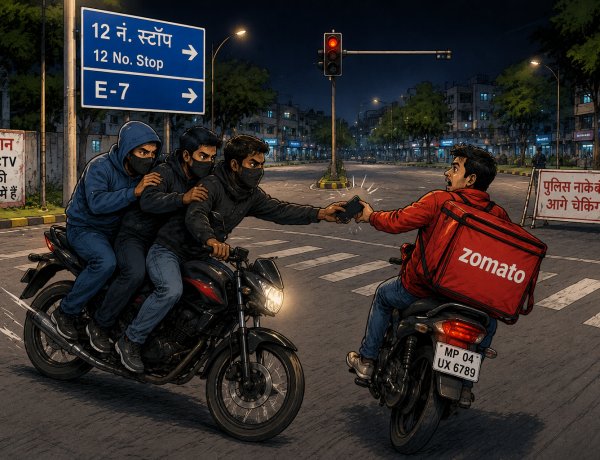हबीबगंज में रात का घातक घेरा,डिलीवरी बॉय से ‘लूट एंड रन’ का खेल फेल!!