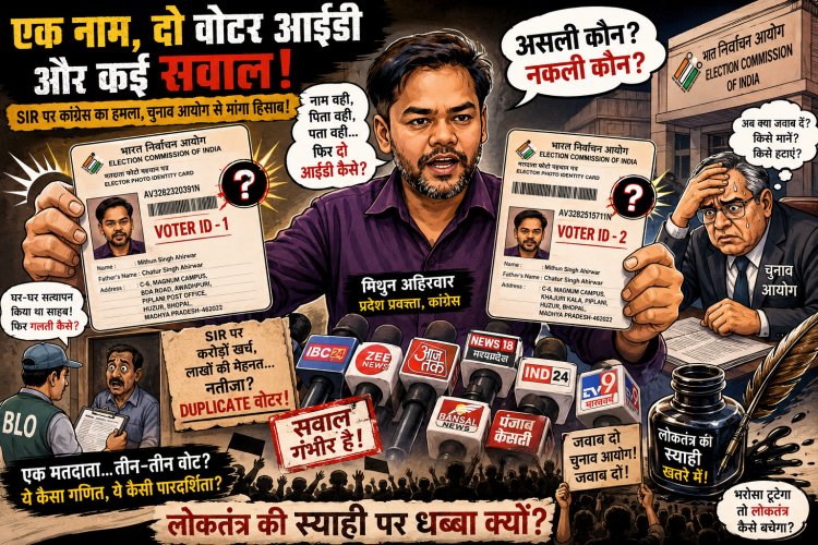 एक नाम, दो वोटर आईडी और कई सवाल: SIR पर कांग्रेस का हमला, चुनाव आयोग से मांगा हिसाब!